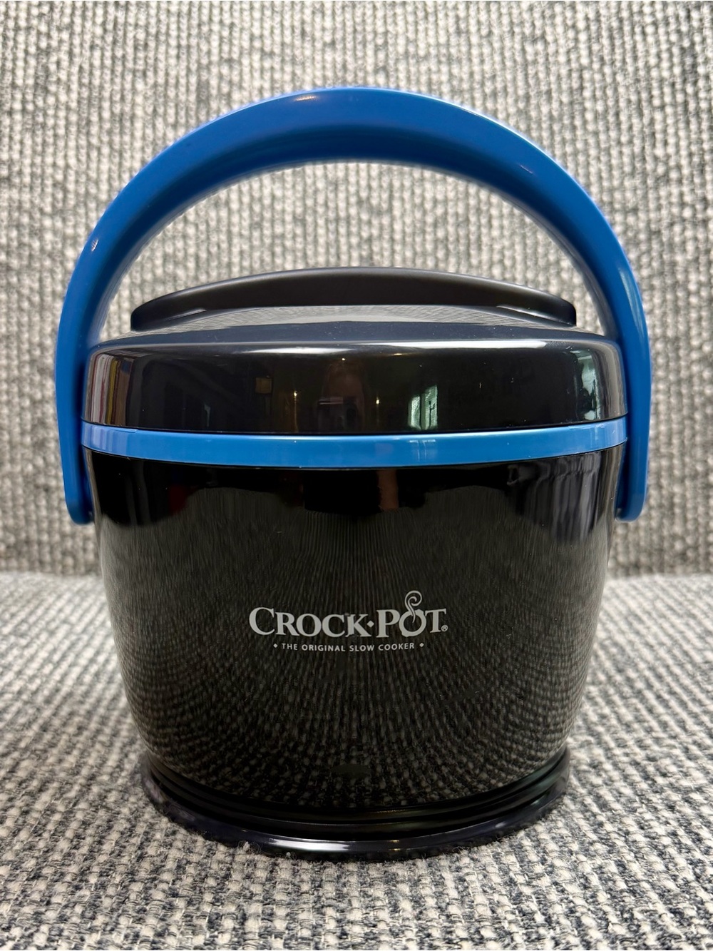 Crockpot Electric Lunch Box Portable Food Warmer On the Go 20 Oz Black & Blue